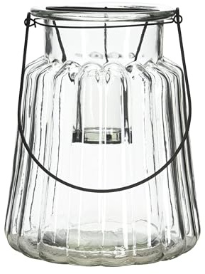 finehomegarden Windlicht mit Teelichthalter Glas Teelichthalter Ø17cm H21,5cm klar Deko Tischdeko