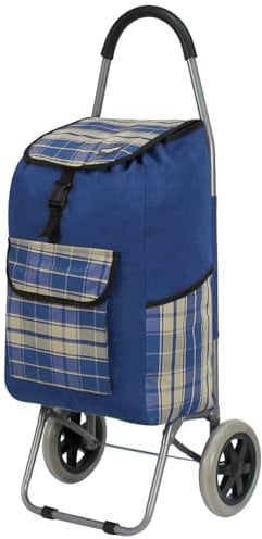 Rocklands® Lightweight Big Wheels Strong Shopping Trolley Shopping Cart Durable Grocery Bag -ST46 (Blue)