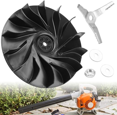 YAQINGMY 4241-704-3405 Lüfterrad mit 4229-768-0300 Aktenvernichterblatt, kompatibel mit ST-IHL BG 56 BG86 SH56 SH86 Laubbläser