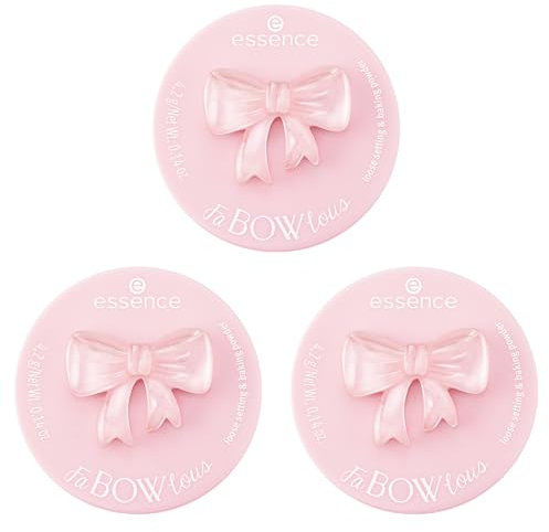 essence FaBOWlous loose setting & baking powder, Nr. 01, Transparent, mattierend, natürlich, transluzent, matt, vegan, ölfrei, ohne Parabene, Nanopartikel frei, 3er Pack (3x4.2g)