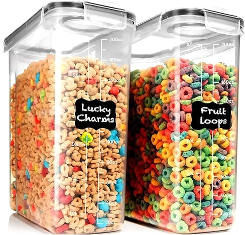 GRANZ Big Sized 6.3 Liter Food Container Pack of 2 | Food Storage Container with lid | Kitchen storage & Airtight Food Container Set | Cereal & Dry Food Storage Containers for Sugar,Flour etc.