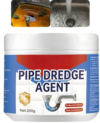 200g Sink and Drain Unblocker,Powerful Sink&Drain Cleaner,Pipe Dredge Deodorant,Powerful Pipe Dredging Agent,Drain Blockage Cleaner,Clog Cle/aner,Dr/ain Clog Remover,Dr/ain Unblocker Liquid Heavy Duty