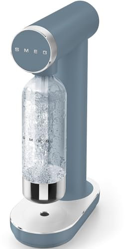 Smeg SKC01SBM Soda Maker, Non-Slip Feet, Space Saving Design, 800ml, Storm Blue