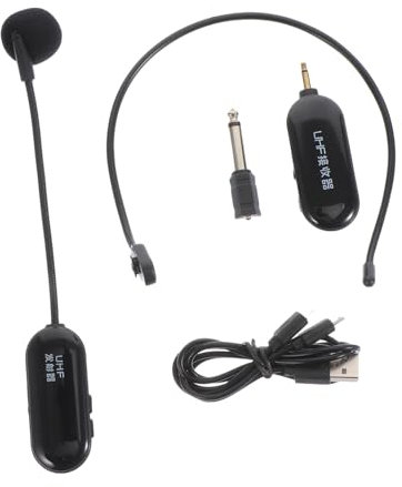 WHAMVOX 1set Wireless Headset Microphone for Tour Guides Lightweight and Portable Clip Mic Uhf Ear-mounted Design Compatible Devices for Presentations and Lectures