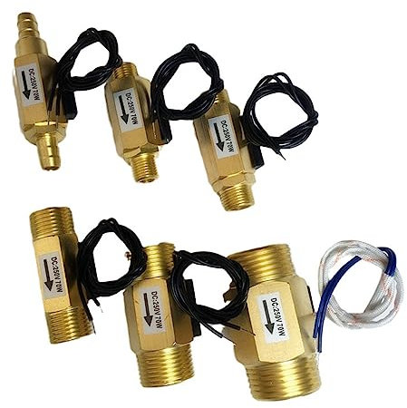 AWWVRLMM DN25 Interruttore induttivo Magnetico for Flusso d'Acqua Tutto in Rame DN15 Sensore di Flusso d'Aria e Acqua DN20 1 Pezzo(External Inlet1-4)
