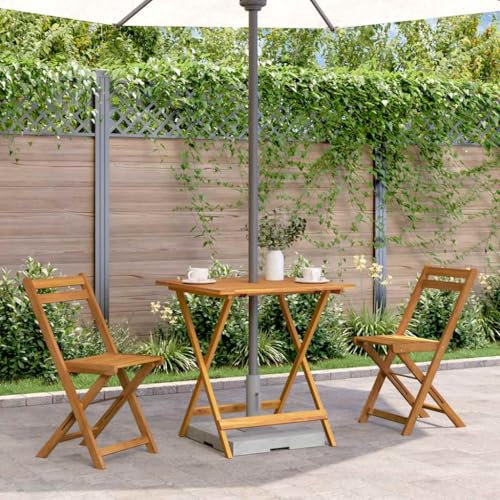 Refined Gartentisch Klappbar Bistrotisch Klapptisch Holztisch Garten Tisch Esstisch Terrassentisch Gartenmöbel Gartentisch Klappbar 70x70x75 cm Massivholz Akazie