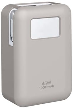 Protective Silicone Case Compatible for Anker Nano 45W 10000mAh, Power Bank Dust Cover Skin Shell Power Supply Carrying Travel Storage Cover Charger Organizer (Case Only) (Gray)