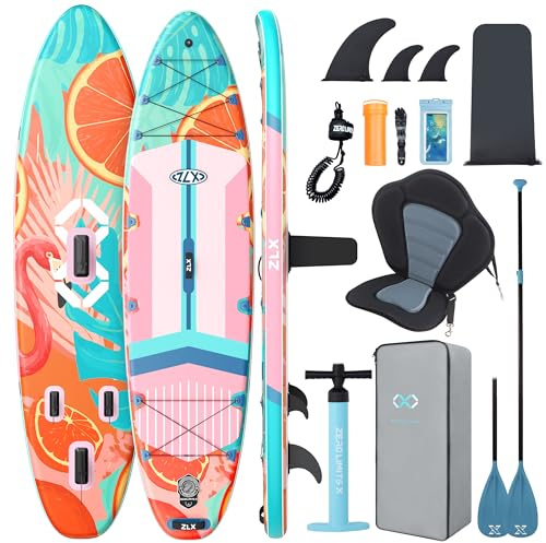 ZLX Stand Up Paddling Board 350x89/83cm,SUP Board Set,Stand Up Paddle mit Einzigartige Mittelfinne,Rutschfester Deckpad,Standup Paddle Board 250/230kg Tragkraft,für Anfänger,alle Könnensstufen