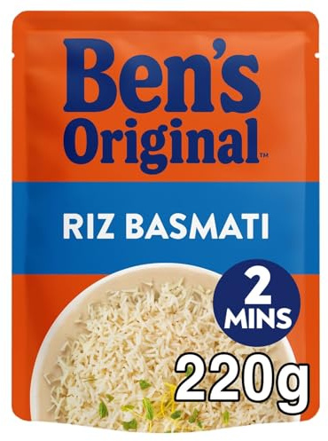 BEN'S ORIGINAL - Riz Basmati Micro-Ondes, Sachet Prêt en 90s, 220g - Lot De 6