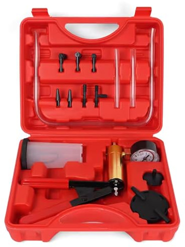 Vanwoke Kit Profesional para Purga de líquido de Frenos,purgador de Frenos | Juego de probador de bomba de vacío de mano automotriz,bomba manual para vaciar fácilmente los frenos de coche y moto