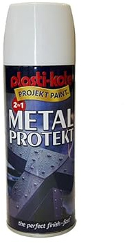 Plasti-kote Metal Protekt Spray Gloss White 400ml