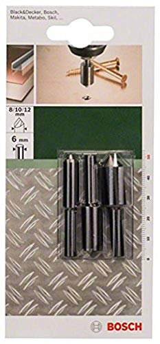 BOSCH Assortimento 3pz Svasature Con Attacco Cilindrico 8-10-12x50 1lama 90°