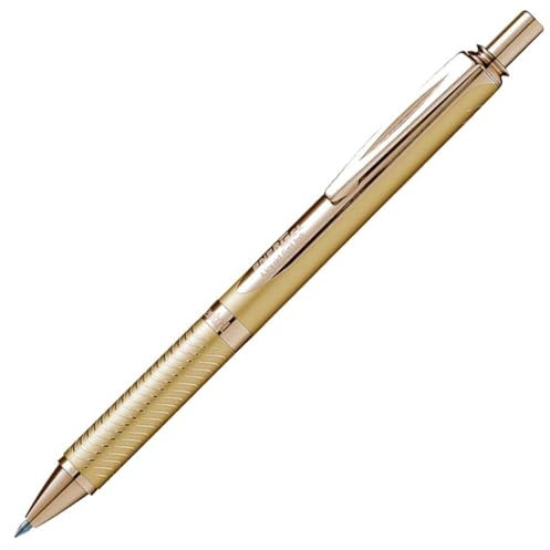 Pentel BL407X-A EnerGel Liquid-Gel-Roller Sterling mit vollflächige goldene Oberfläche, Strichstärke 0.35 mm, Kugeldurchmesser 0.7 mm, schwarz, 1 Stück (1er Pack)