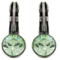 Black Jack Ohrhänger mit Klappverschluss in Chrysolite, hellgrün Fassung Silber