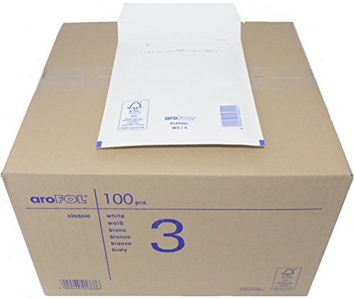 100 Stück aroFOL CLASSIC Luftpolstertaschen Größe 3 / A6 / 17,0 x 22,5 cm / weiß