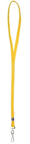 Karteo Schlüsselband gelb [1 Stück] Band 10 mm Lanyard unbedruckt mit Metalldrehhaken zum Umhängen für Kartenhüllen Ausweishüllen als Ausweishalter