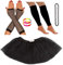 Redstar Fancy Dress® - Tutu-Röckchen, Beinstulpen, Netzhandschuhe, Perlenkette und breite Gummiarmbänder - Neonfarben - Schwarz - 36-40