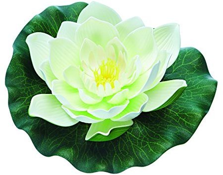 Pontec PondoLily, weiß - schwimmende Seerose, Teichdekoration aus Kunststoff, Dekomaterial für Gartenteich