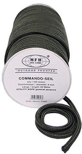 MFH 27505C 60 Metros de Cuerda de Polipropileno (Oliva/ 9 mm)