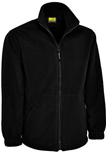 MIG - Mud Ice Gravel Mens Full Zip Classic Fleece Jackets Sizes XS to 4XL Suitable for Work & Leisure (M - Medium, Black)