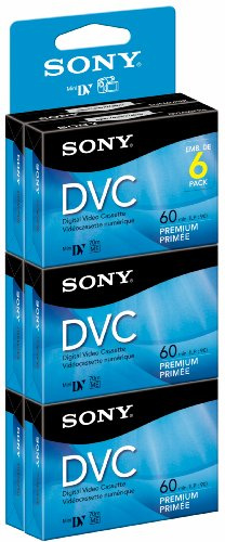 Sony DVM60PRR/6C Premium DVC 60 Minute with Hangtab Pack of 6
