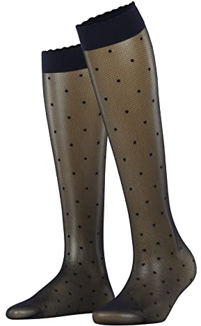 FALKE Damen Dot 15 DEN Kniestrümpfe transparent reißfest | mit feinen Pünktchen