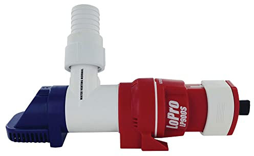 Rule LP900S, LoPro 900 GPH, Pompe de Cale Automatique - Profil Bas, Submersible Pour Espaces Restreints, 12 V, Décharge Rotative, Multi-Ports, Prévention du Reflux Pour Bateaux