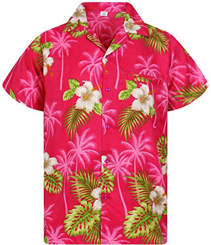 V.H.O. Funky Chemise Hawaienne, Small Flower, Rose, M
