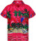 V.H.O. Funky Chemise Hawaienne, Small Flower, Rose, M