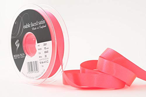 Berisfords Ribbon, Flo Pink, 15 mm