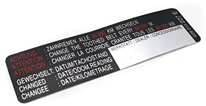 Volkswagen Original VW Ersatzteile Zahnriemenschild 90.000 km Kennschild