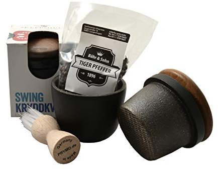 Skeppshult Swing Walnuss - Kräuter und Pfeffermühle 0071V aus Gusseisen in verschiedenen Ausführungen inkl. Bähr Tigerpfeffer