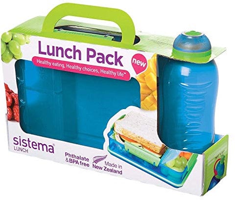 Sistema Lunch Snack Attack Duo und Twist 'N' Sip Flasche, 330 ml - farblich sortiert