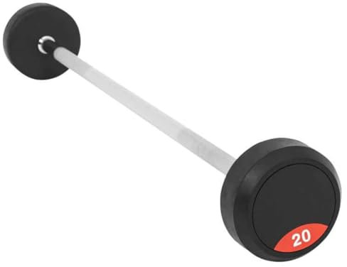 GORILLA SPORTS® Gummi Langhanteln - 10kg, 12,5kg, 15kg, 20kg, 25kg, 30kg, 35kg, 40kg, 45kg, 50kg Gewichte, mit/ohne Ablage, Stange verchromt und gerändelt - Rubber Barbells, Hantelset, Langhantel Set