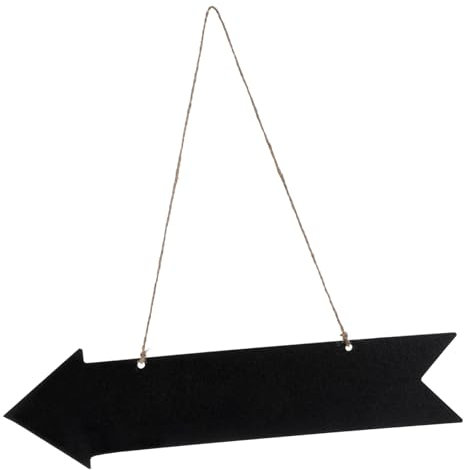 VORCOOL Hölzerne Tafel Zeichen hängende Zeichen Wiederverwendbare Kreide Zeichen Richtung Tafel Einweihungsparty Geschenk (schwarz)