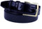 MYB Cintura uomo classica in vernice in Vera Pelle - Made In Italy - 35 mm - diversi colori e taglie disponibili (110-125 cm, Blu)
