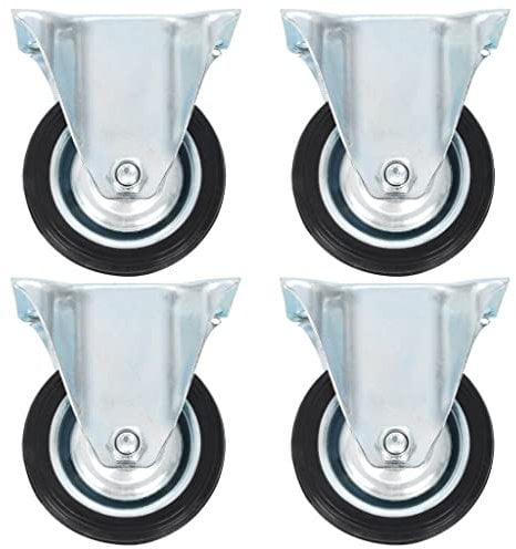 vidaXL 8X Fixed Casters Accessory Replacement Trolley Cart Dolly Furniture Moving Bed Table Drawer Box Stand Shelf Wheels 75mm