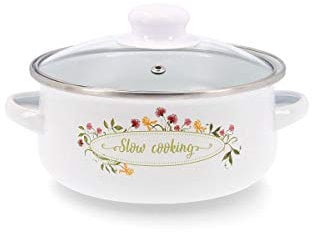 Quid 4960506 CACEROLA 18CM Acero ESMALT MEMORY QD Kochtopf, 18 cm, Stahl, Edelstahl, weiß