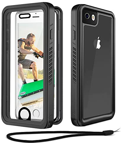 Beeasy for iPhone SE 2022/SE 2020/iPhone 8/7 Case Waterproof Shockproof Dustproof, Built-in Screen Protector Full Body Heavy Duty Protective, Front Back Case for iPhone 8/SE2/7(4.7”), Black