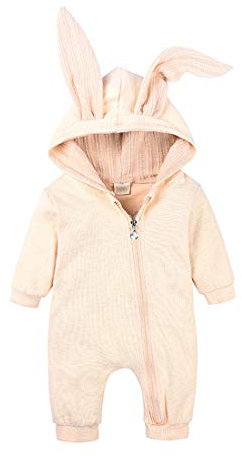 Verve Jelly Baby Kaninchen Ohr Mit Kapuze Reißverschluss Strampler Neugeborenes Baby Mit Kapuze Body Einteilige Outfits Gelb 66 3-6 Monate