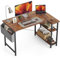 CubiCubi Schreibtisch mit Regalen, Kleiner L-förmiger Eckschreibtisch mit Ablagefächern, Schreibtisch für Heimbüro Kleiner Raum, Umkehrbarer Computertisch Gaming Tisch, 120cm Braun