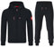 MOOSELINE Herren Jogginganzug Trainingsanzug Sportanzug (L, Schwarz)