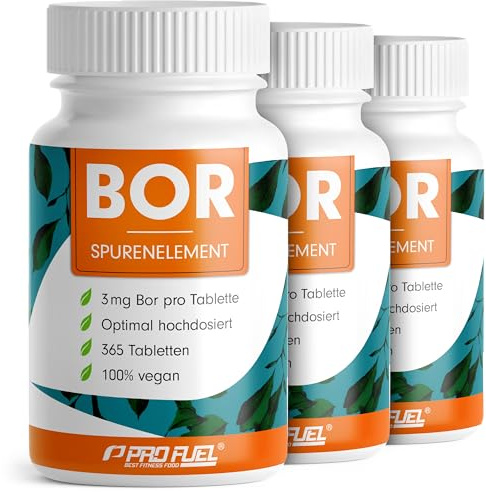 Bor Tabletten 3x365 - vegan - mit 3 mg Bor - Langzeit-Vorrat