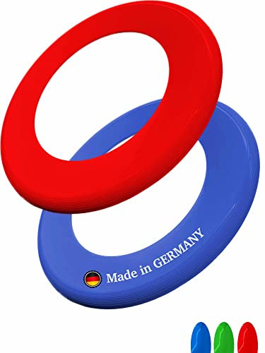 Traptix® Wurfring [2er Set] - 𝑴𝒂𝒅𝒆 𝒊𝒏 𝑮𝒆𝒓𝒎𝒂𝒏𝒚 & 𝑩𝑷𝑨-𝒇𝒓𝒆𝒊 - Superleichter Frisbee Ring für Riesigen Spaß im Freien oder im Wasser (rot & blau)