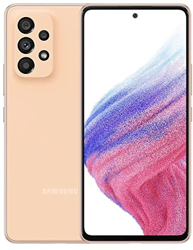 Samsung Galaxy A53 5G 6GB RAM 5.000mAh Akku AI Handy Android 15 Smartphone EU ohne Simlock ohne Branding (Peach, 128, GB)
