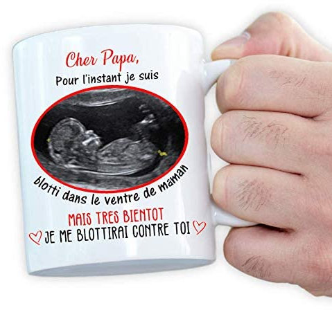 Mug personnalisé échographie - Annonce grossesse originale - Cadeau - Futur papa