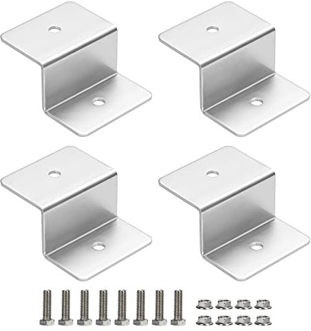 Support Panneau Solaire Fixation Panneaux Solaires Support en Z de Montage en Alliage d'aluminium avec Vis et Écrous pour Camping Car Bateau Toits 4 Pièces