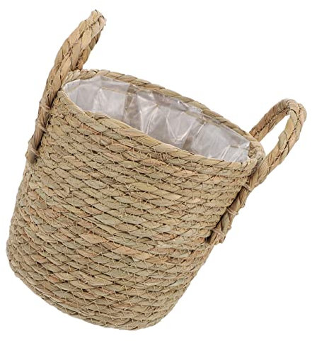 Yardwe Orchidée Planteur Pots De Fleurs Couverture Décorative Fleur Panier Cactus Panier De Rangement Poubelle Paille Poubelle Absinthe