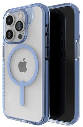 ZAGG Santa Cruz Snap MagSafe Hülle für iPhone 15 Pro, Fallschutz (4 m), langlebiges Graphen, vergilbungsfrei, Kratzfest, blau