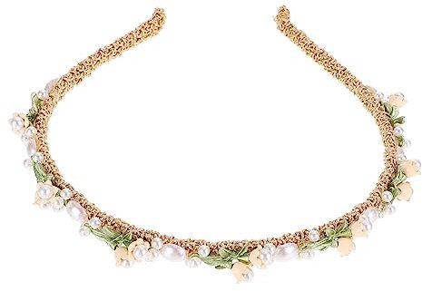 FRCOLOR 4pcs Floral Headband Wedding Bridal Hair Bands Supplies Pearl Headband Flower Girls Hair Bands for Wedding Accessories